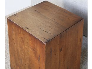 Reclaimed Wood Block End Table