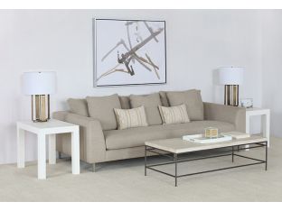 White Parsons End Table