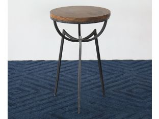 Mango Wood & Wrought Iron End Table