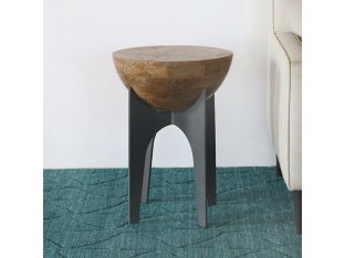 Mango Wood Half Sphere End Table