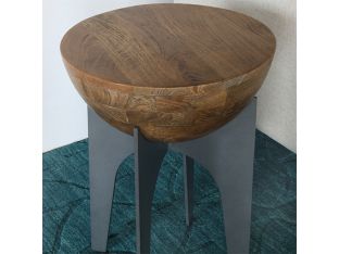 Mango Wood Half Sphere End Table