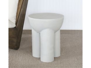 Textured Matte White Aluminum Accent Table