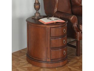 Cherry Oval Drum Lamp Table