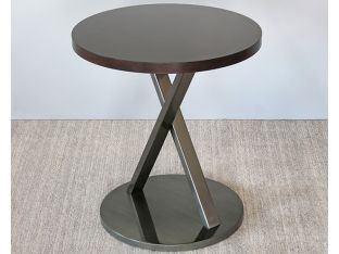 Brushed Stainless X Base End Table