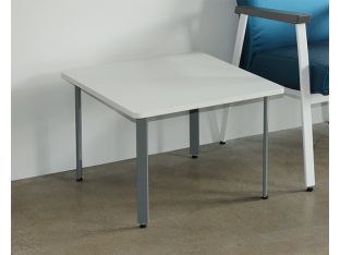 White Laminate & Grey Base Waiting Room End Table