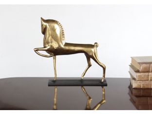 Brass Horse on Stand - Cleared Décor