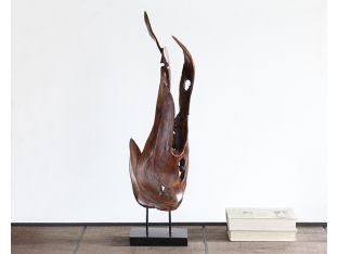 Wood Flame Sculpture - Cleared Décor