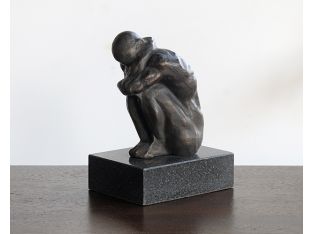 Crouching Bronze Figure -- Cleared Décor