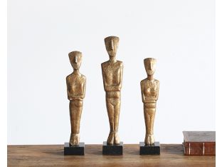 Set Of 3 Gold Figurines -- Cleared Décor