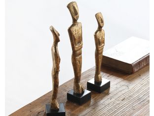 Set Of 3 Gold Figurines -- Cleared Décor
