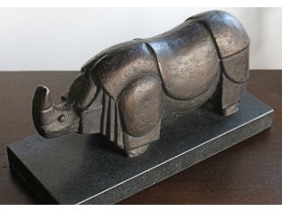 Abstract Style Bronze Rhinoceros --Cleared Décor