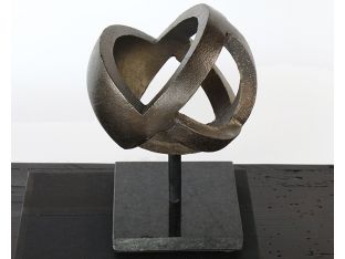 Small Antique Brass Ball Sculpture - Cleared Décor