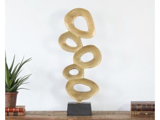 31"H Gold Abstract Sculpture - Cleared Decor