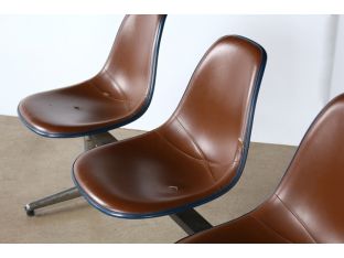 Set of Brown Vinyl Ganged Seating