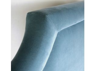 Sky Blue Velvet Twin Headboard