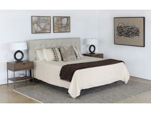 Beige King Size Upholstered Headboard 1