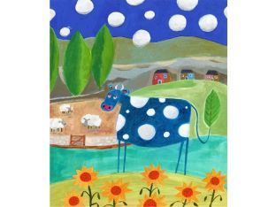 Blue Cow 24W x 28H
