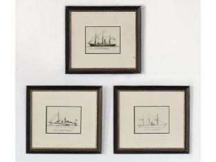Antique Ship Series (Set of 3) 15.5W x 14H