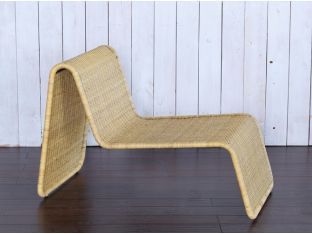 Woven Birch and Rattan Lounge Chair