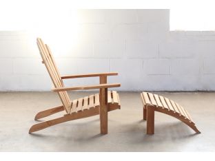 Teak Adirondak Recliner With Ottoman