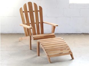 Teak Adirondak Recliner With Ottoman