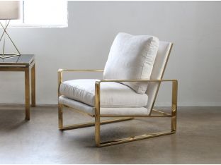 Dorwin Chair with Polished Brass Frame
