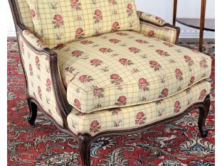 Yellow Floral Bergere Chair