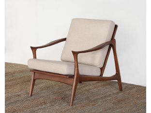 Danish Modern Lounge Chair in Beige