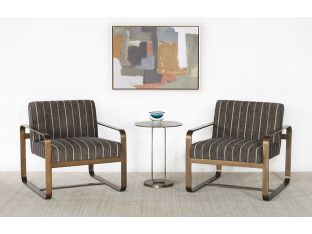 Brass Lounge Chair With Dusk Stripe