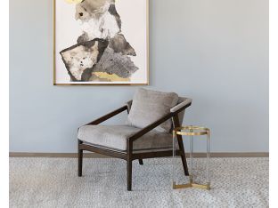 Mushroom & Dark Oak Lounge Chair