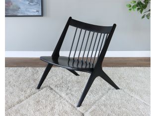 Black Wood Danish Style Lounge Chair