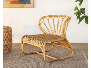 Hand Coiled Rattan Armless Lounge Chair
