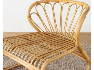 Hand Coiled Rattan Armless Lounge Chair