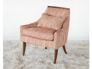 Burnt Orange and Cream Low Back Slipper Chair