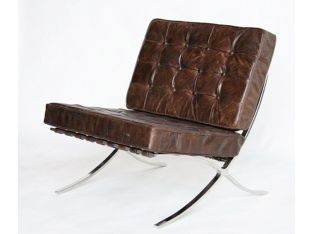 Cigar Leather Barcelona Style Chair