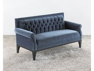 Faye Settee in Indigo Mohair