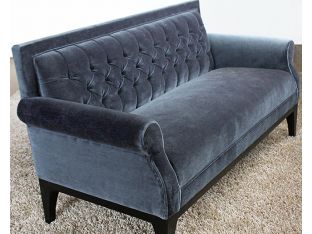 Faye Settee in Indigo Mohair