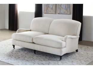 George Smith Style Tightback Loveseat in Linato Cream