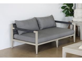 Charcoal & Grey Outdoor Loveseat