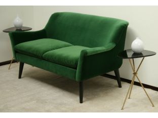 Emerald Green Velvet Loveseat