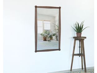 Aged Dark Pine Antique Ball Detail Mirror 
