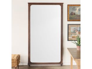 Aged Dark Pine Antique Country Style Floor Mirror