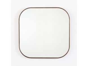 Small Square Mirror With Spiced Oak Frame