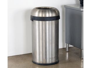 Round Metal Trash Receptacle