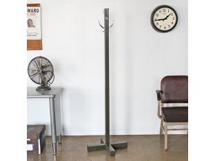Institutional Gray Metal Coat Rack