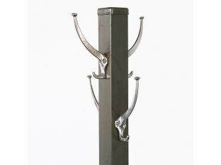 Institutional Gray Metal Coat Rack