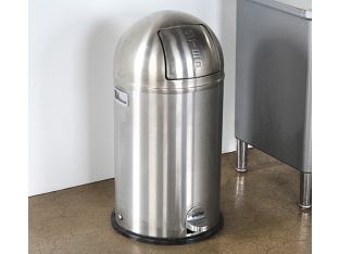 Metal Round Top Step-On Trash Can