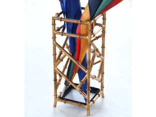 Antique Gold Iron Bamboo Umbrella Stand
