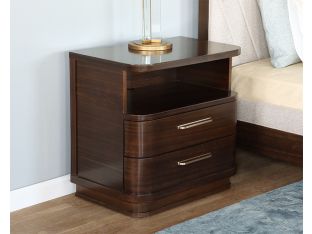 Dark Eucalyptus Nightstand w/ Rounded Corners