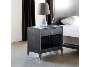Black Maple Nightstand with Mother of Pearl Accent